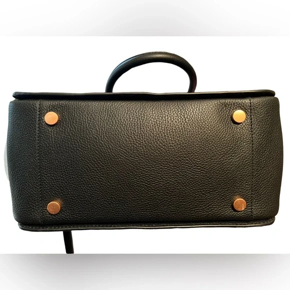 Kate Spade NWT Gramercy Black Peppled Leather Satchel Crossbody Bag - Picture 10 of 13